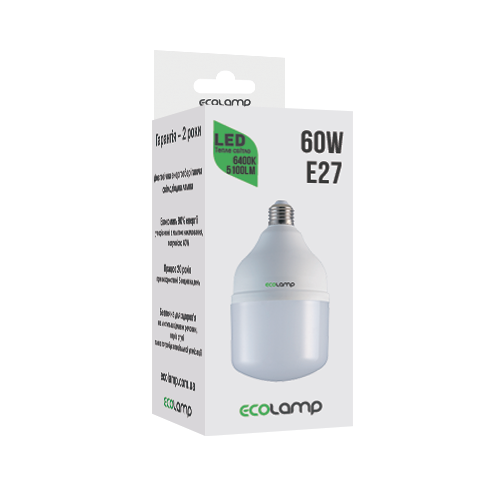 Лампа світлодіодна ECOLAMP, 60 Вт, (EL-T14060276400)